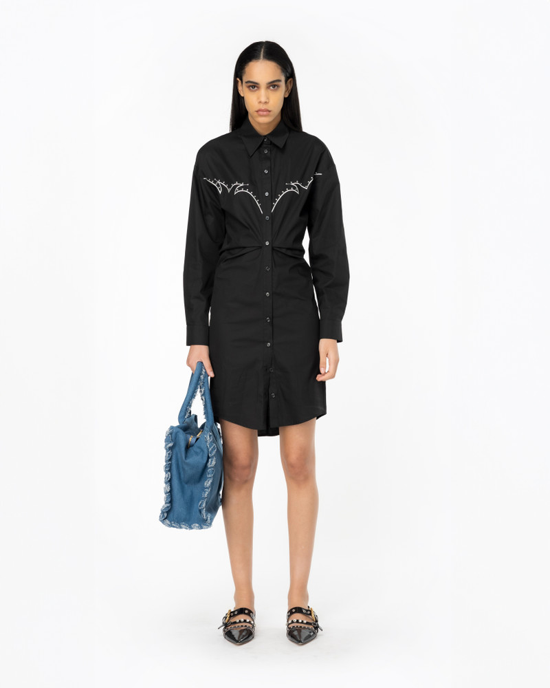 PINKO MINI SHIRT DRESS WITH RODEO EMBROIDERY outlook