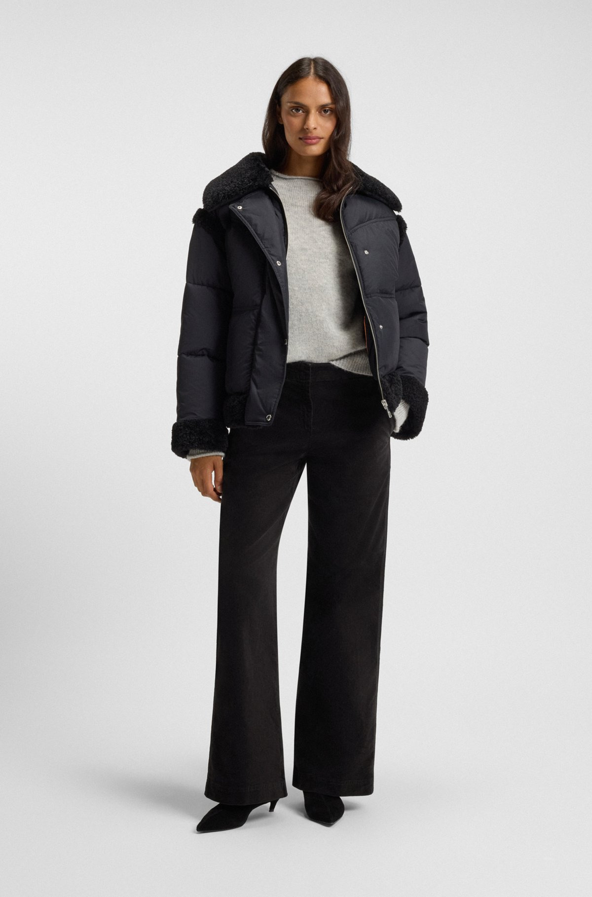 STRAIGHT-LEG TROUSERS IN STRETCH-COTTON VELVET - 3