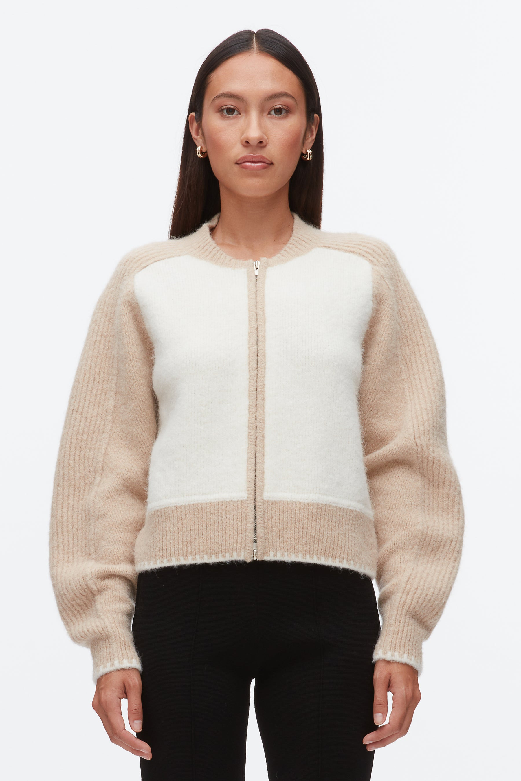Colorblock Zip Cardigan - 3