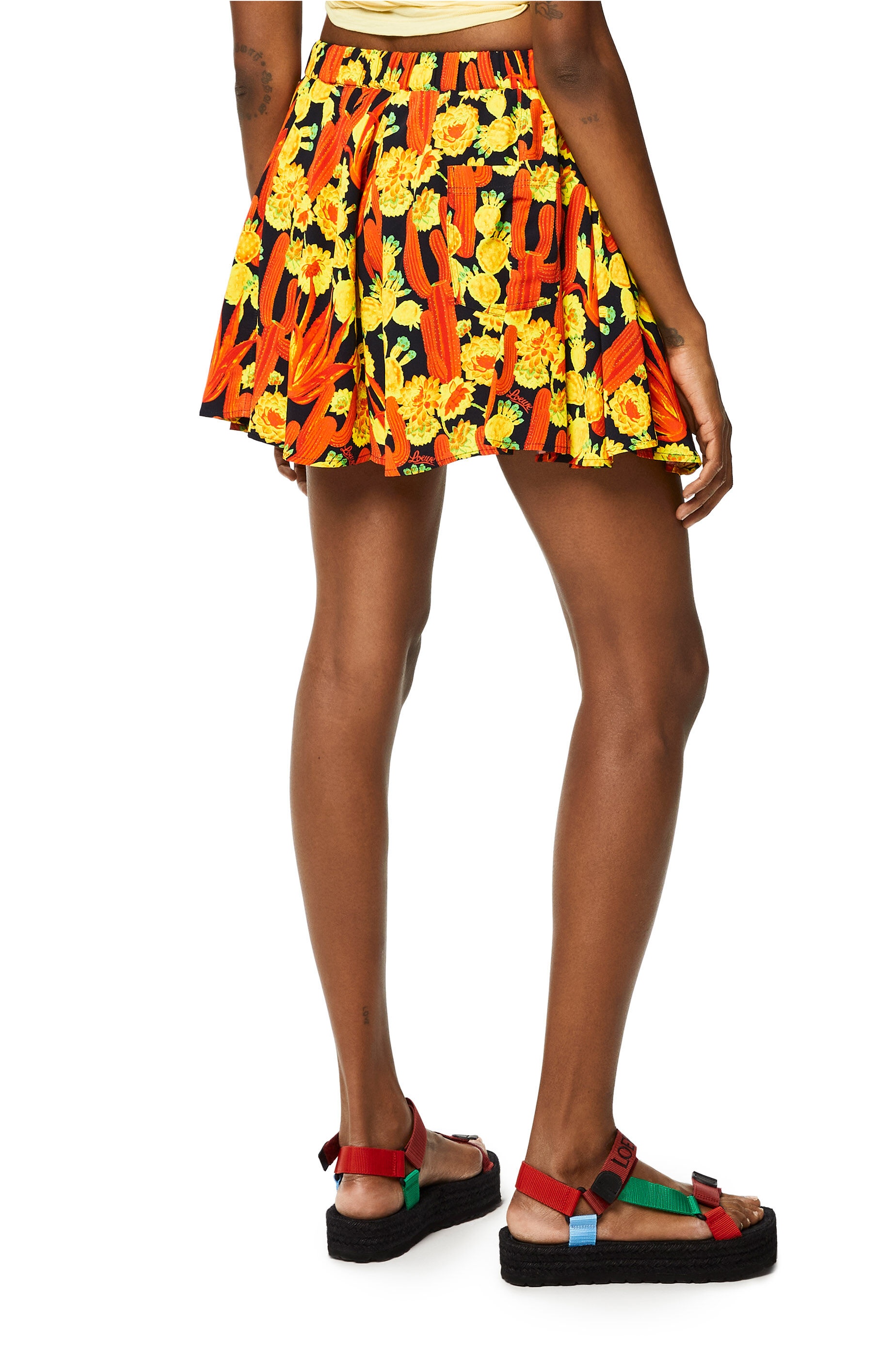 Cactus print flare shorts in viscose - 4