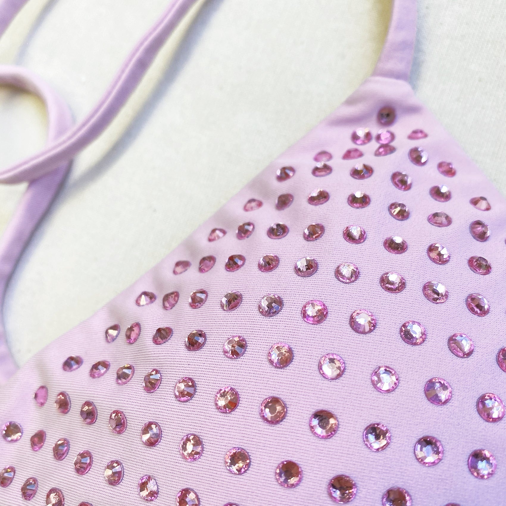 Lilac Rhinestone Triangle Bikini Top - 5
