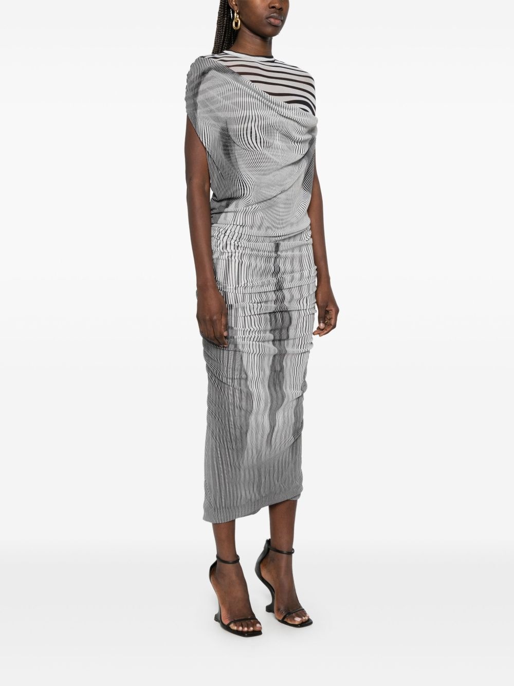The Long Draped Body Morphing maxi dress - 3