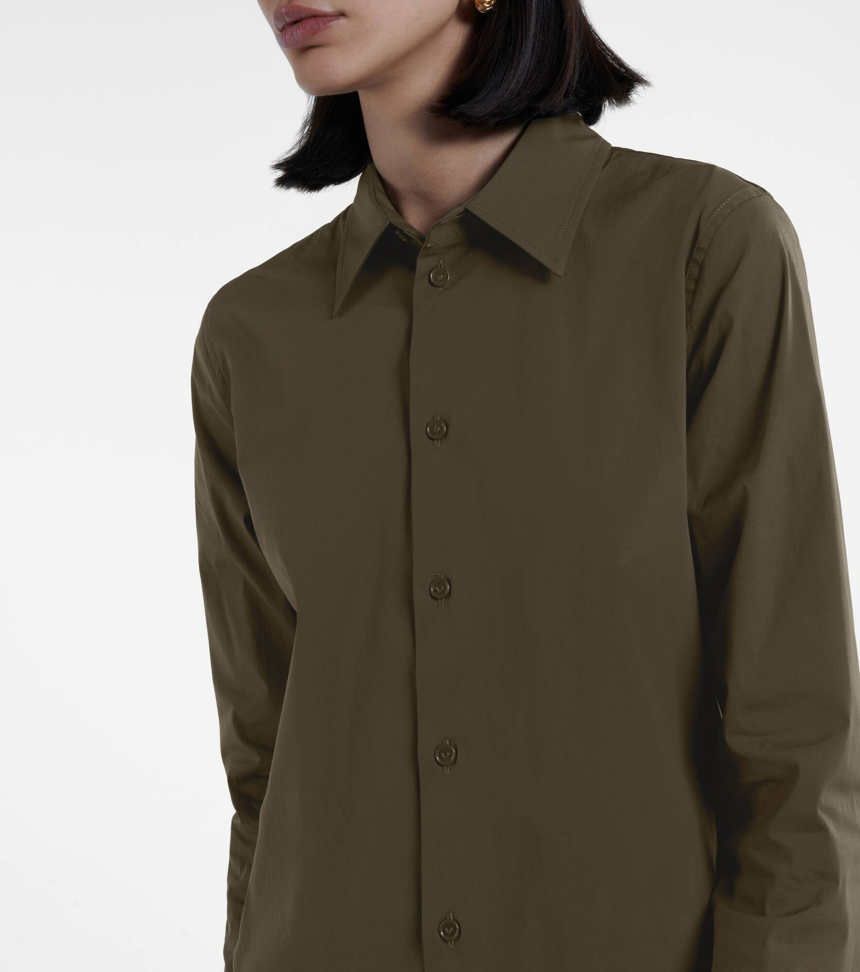 Stretch-cotton poplin shirt - 4
