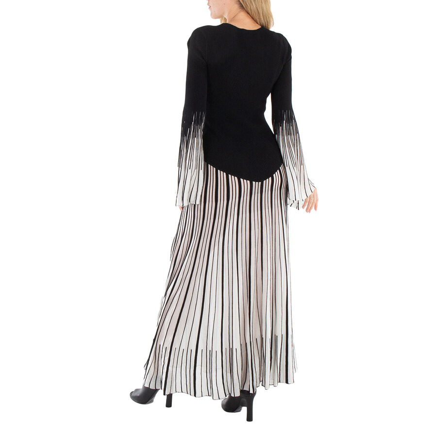 Chloe Ladies Black Pleated Knitted Maxi Dress - 6