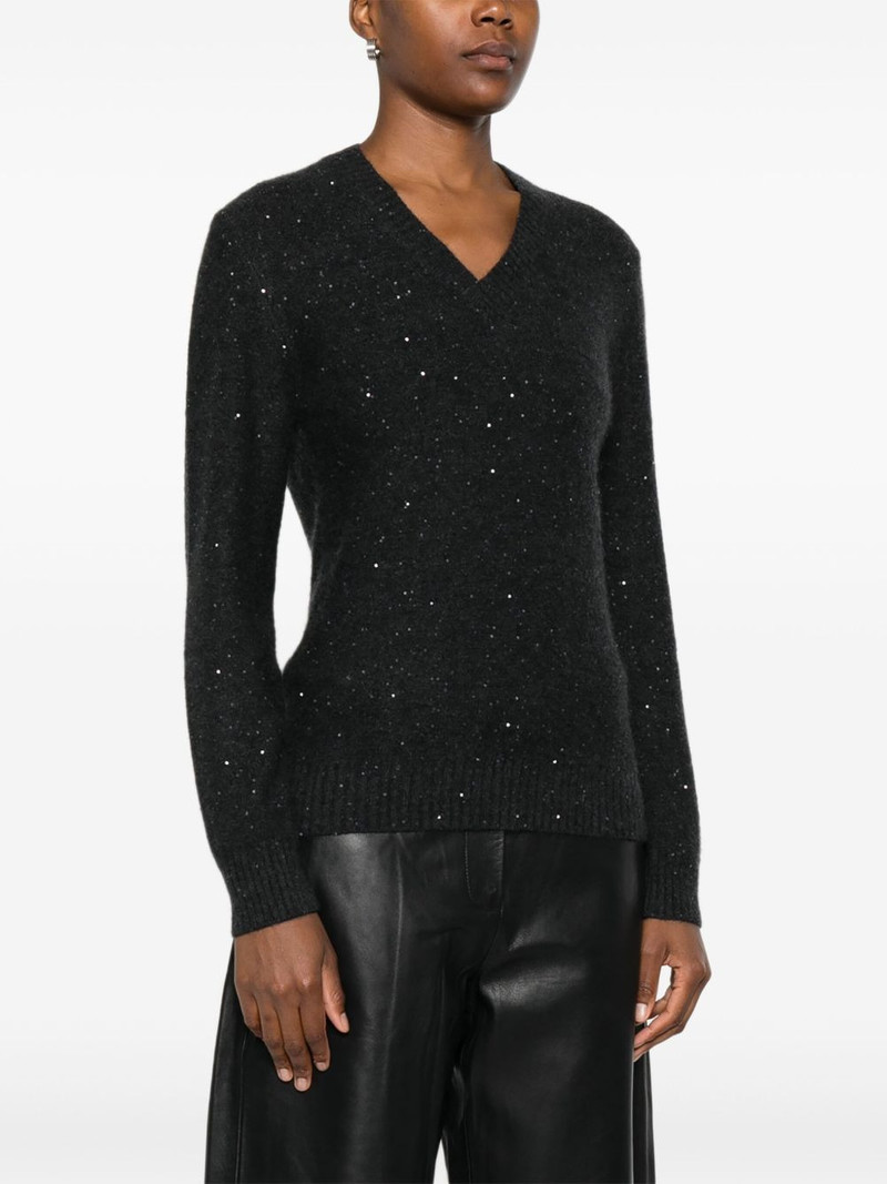 sequin-embellished V-neck sweater 3