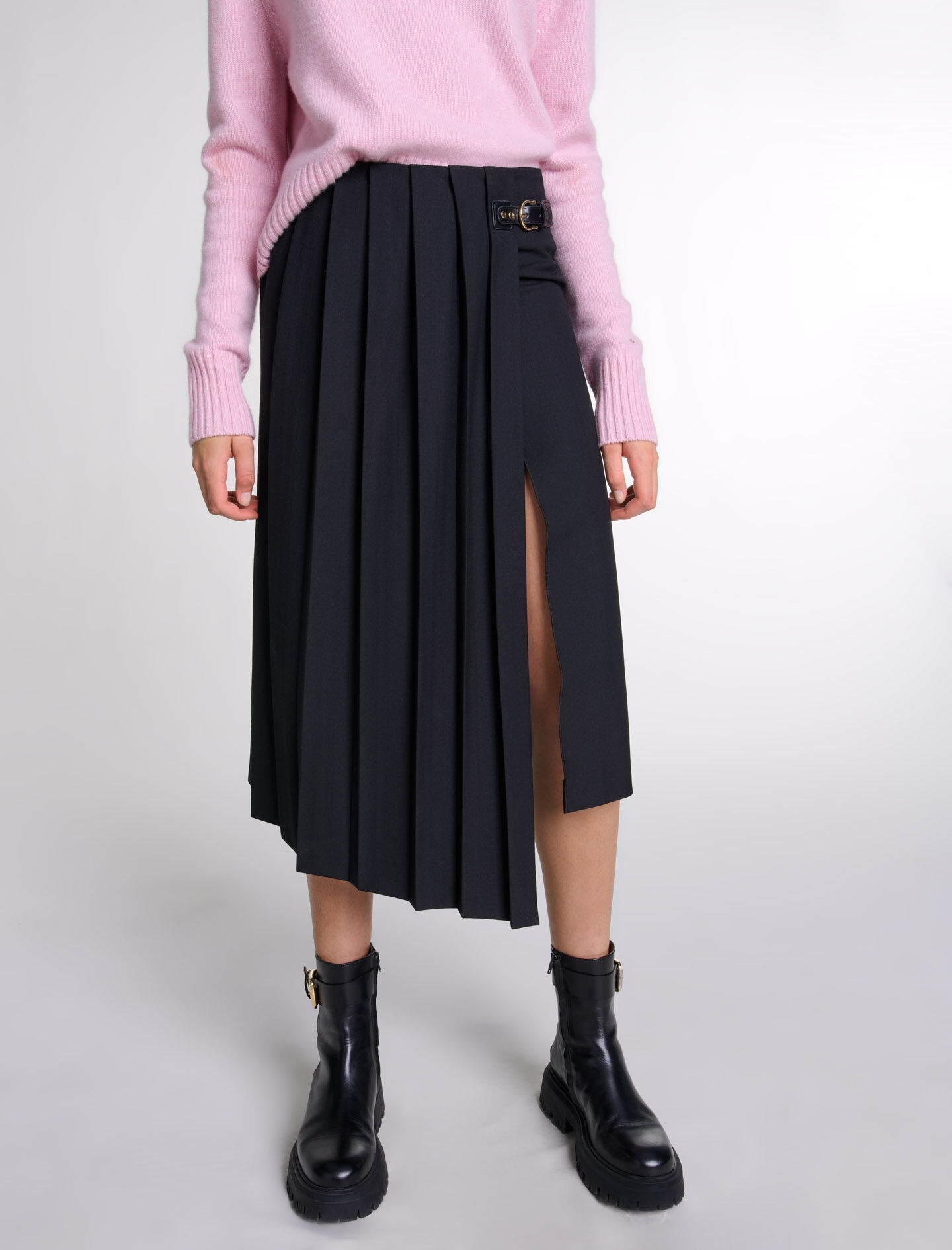 Asymmetrical long pleated skirt - 6