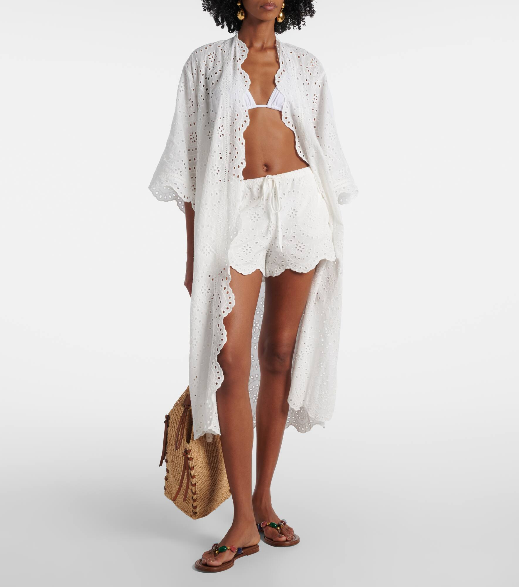 Cruse broderie anglaise cotton shorts - 2