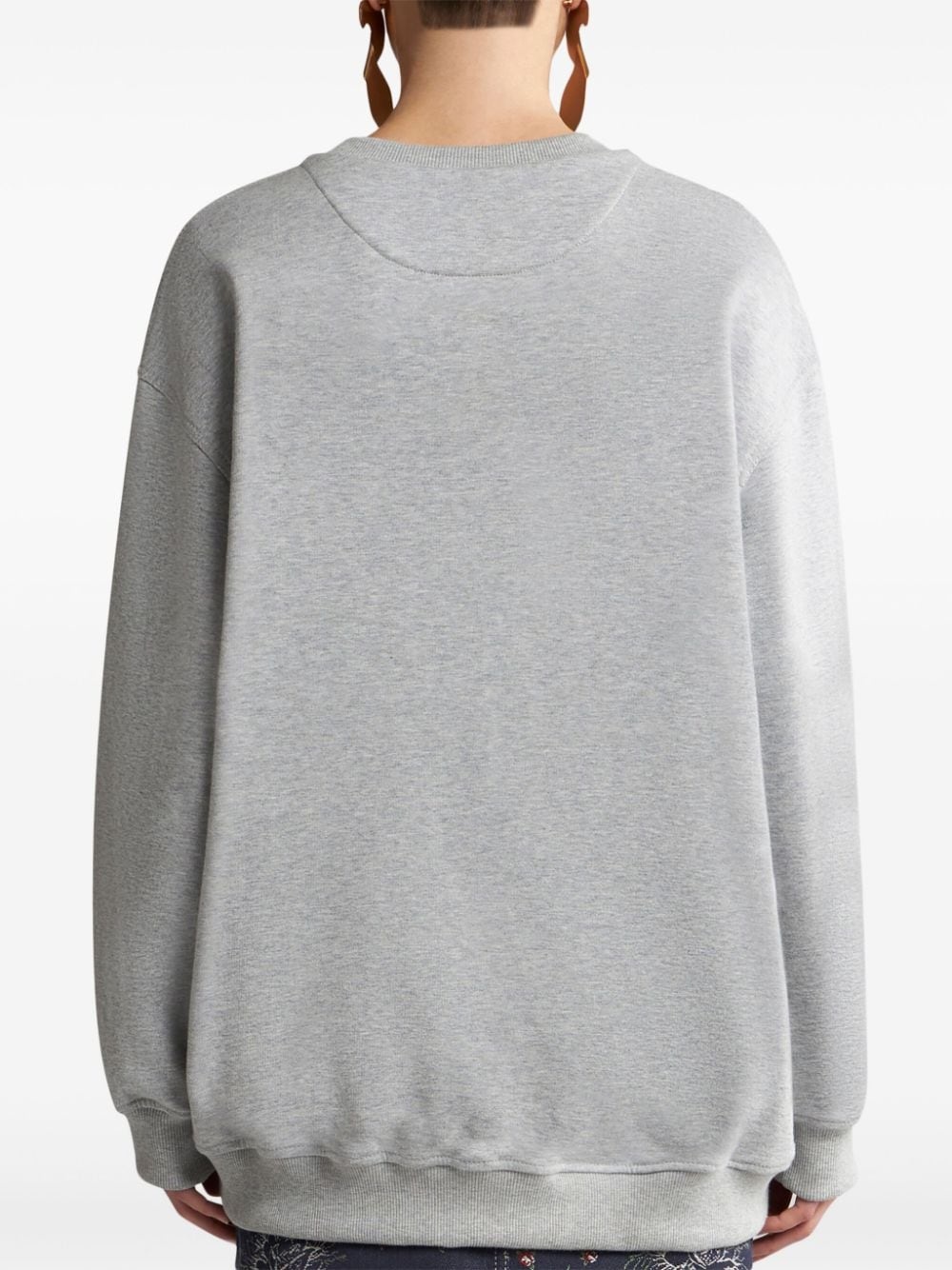 logo-embroidered cotton sweatshirt - 4
