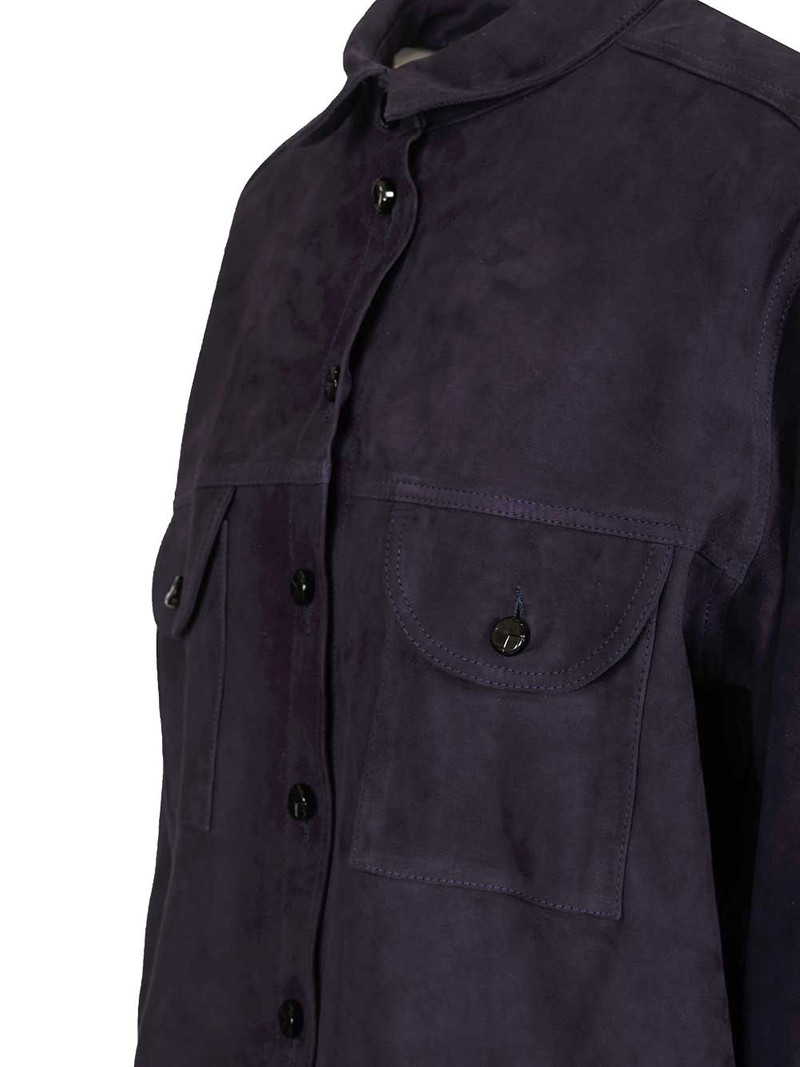 chest-pocket leather shirt 6