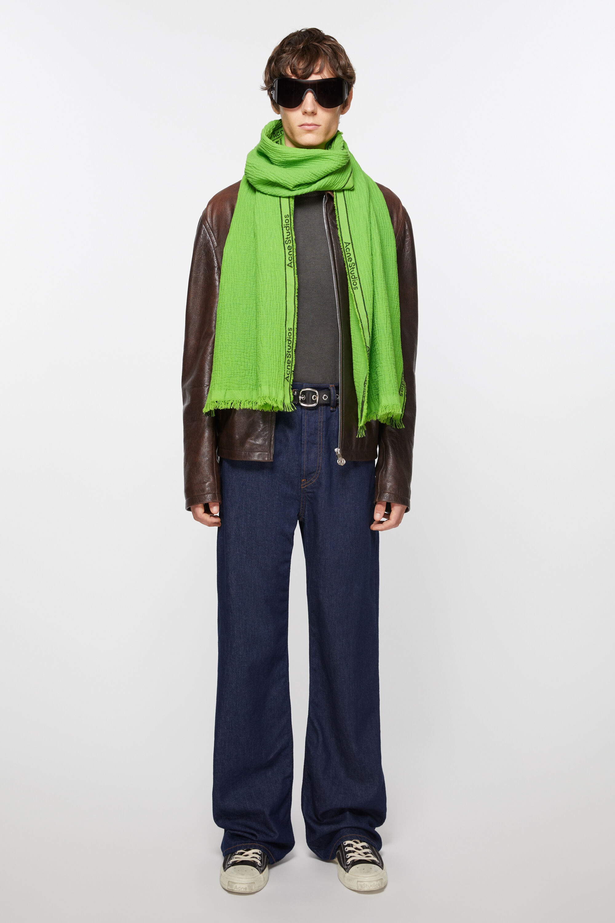 Logo tape scarf - Green - 3