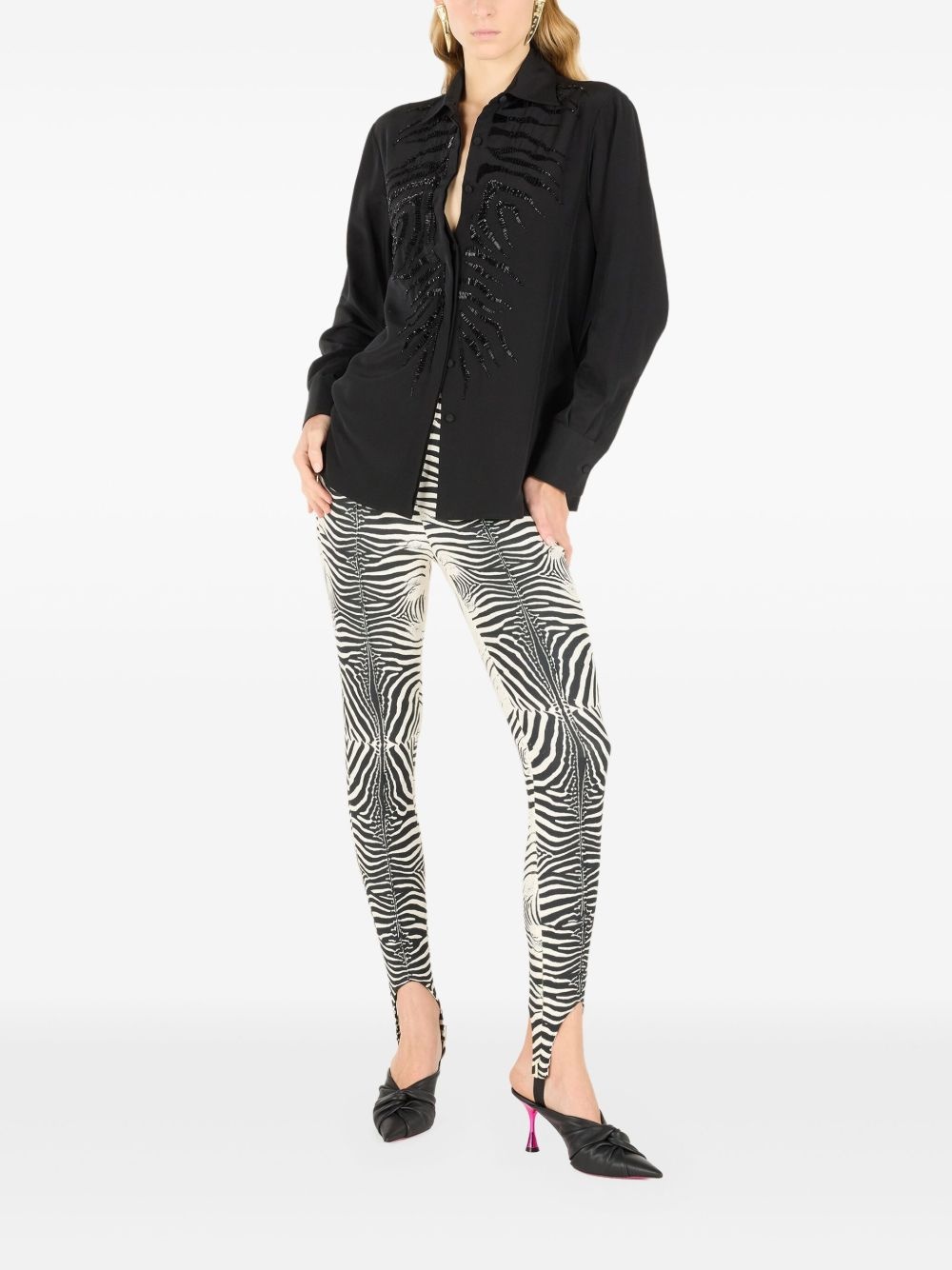 zebra-print leggings - 2