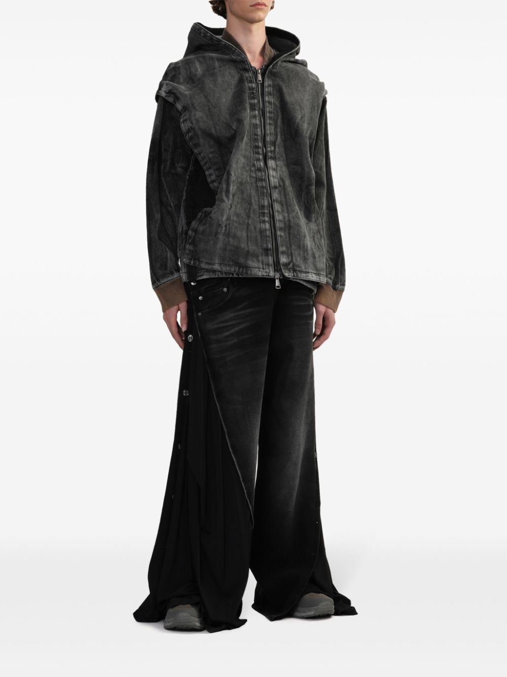 denim hooded jacket - 2