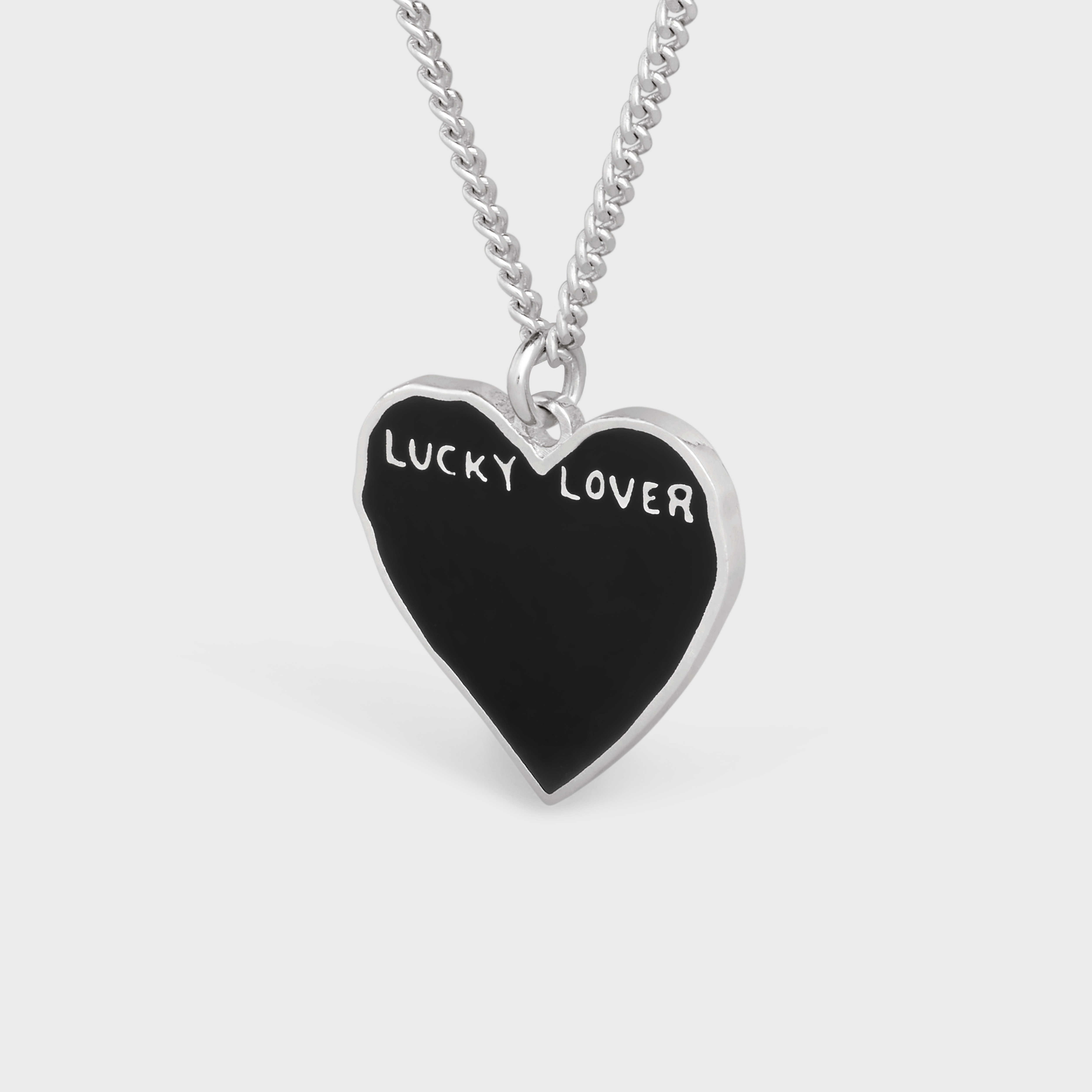 Lucky Lovers Necklace in Sterling Silver with Rhodium Finish and Enamel - 2