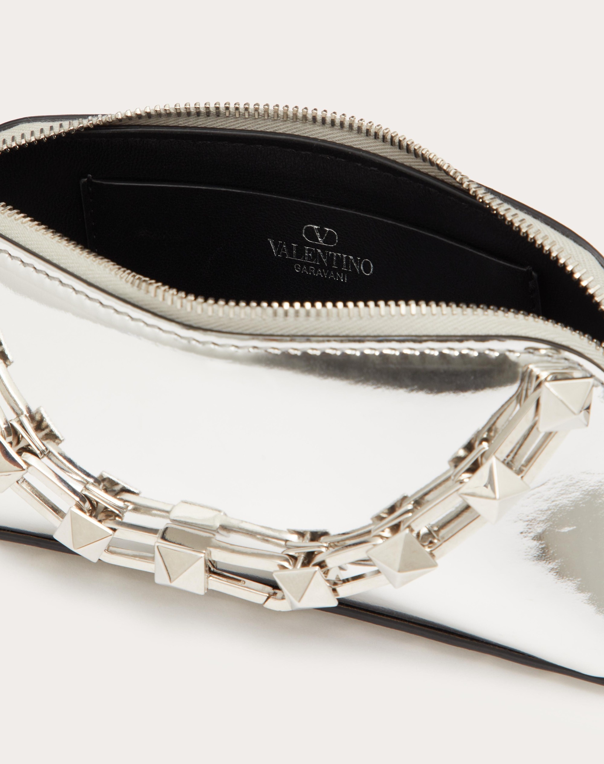 MINI ROCKSTUD CLUTCH IN MIRROR-EFFECT CALFSKIN - 6