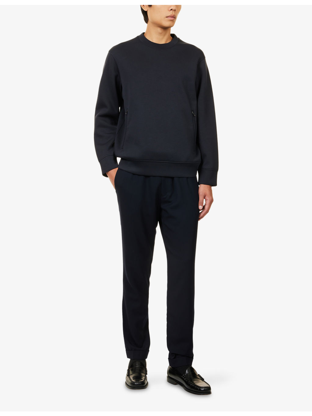 Logo-Patch Zipped-Pockets Jersey Sweatshirt - 2
