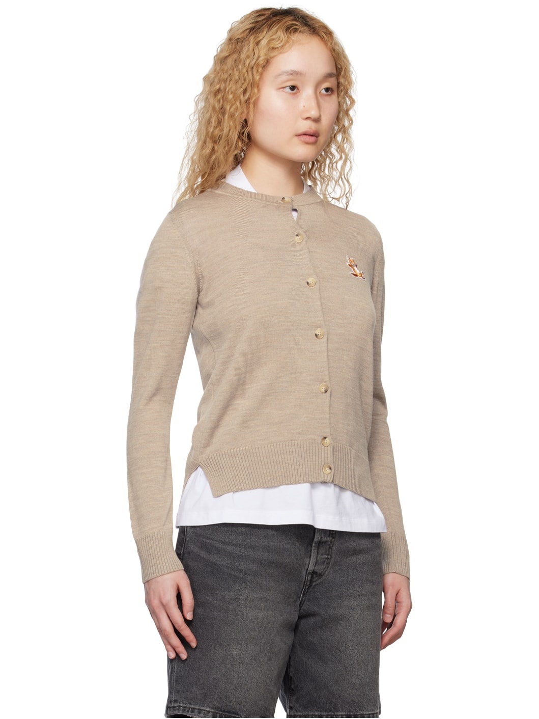 Beige Chillax Fox Cardigan - 2