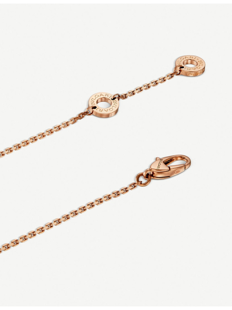 Divas’ Dream 18kt pink-gold with mother of pearl and pavé diamonds necklace 4