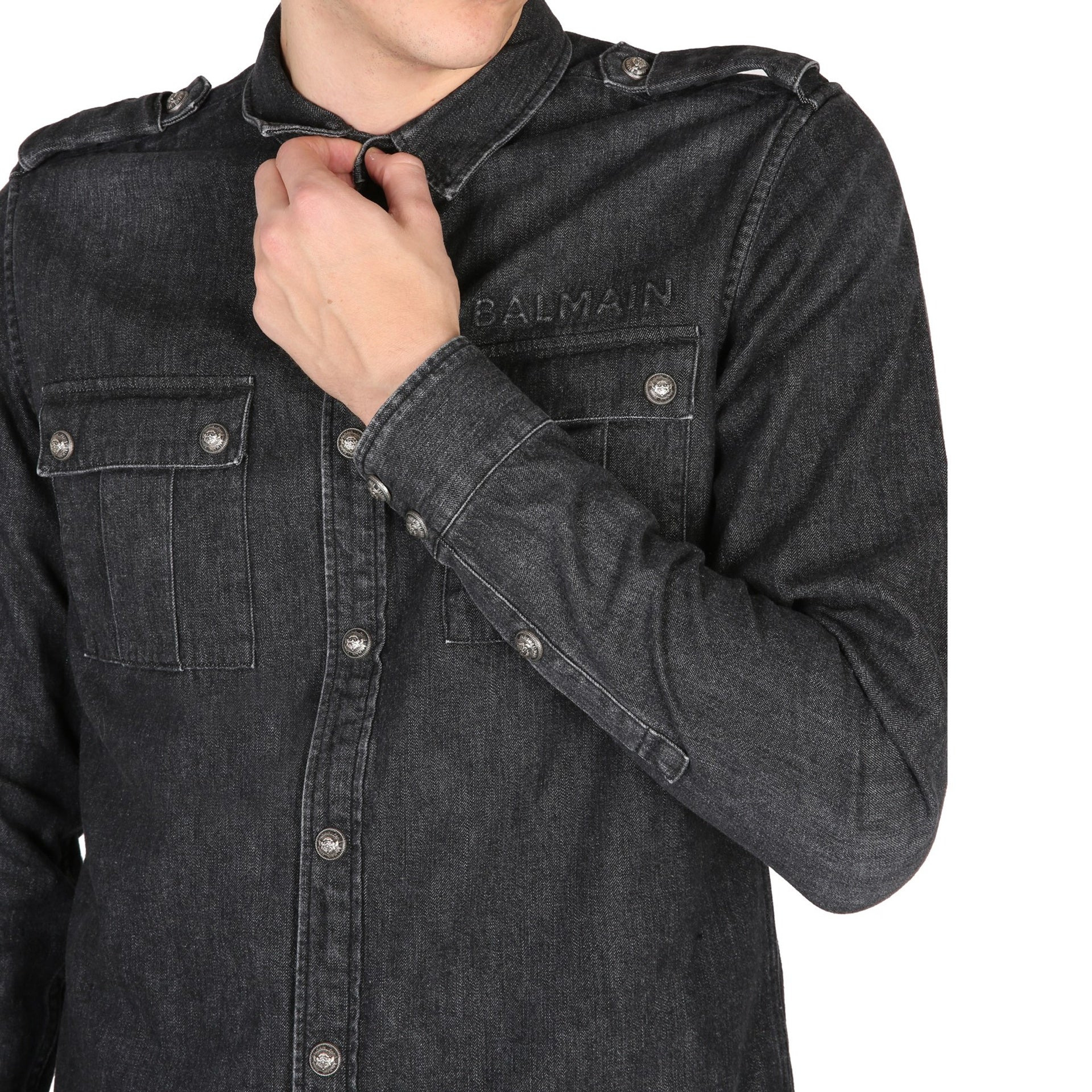 Balmain Cotton Denim Shirt Men - 4