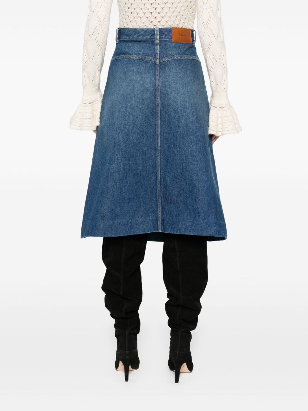 denim midi skirt - 4