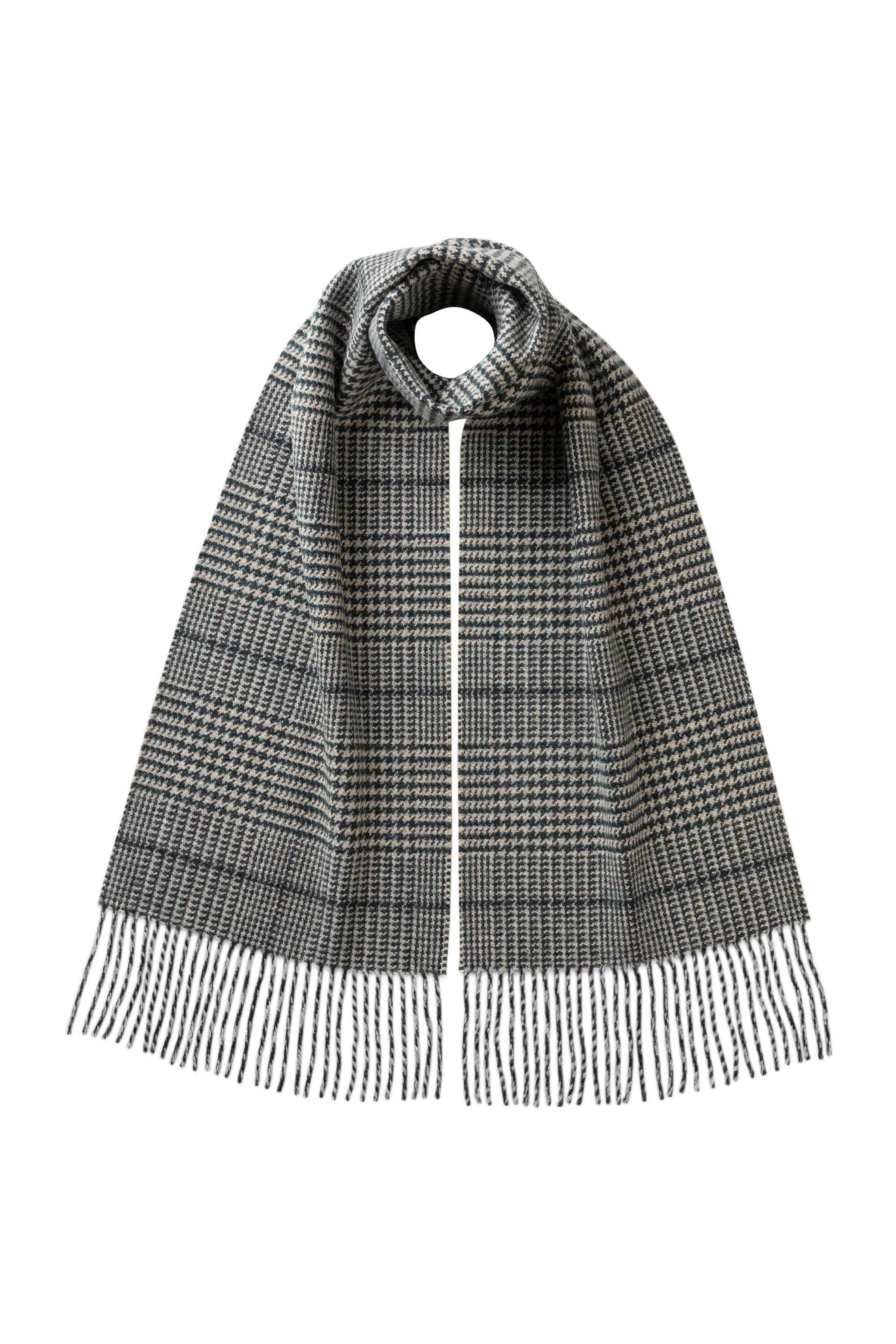 Tweed Glen Check Green Scarf - 1
