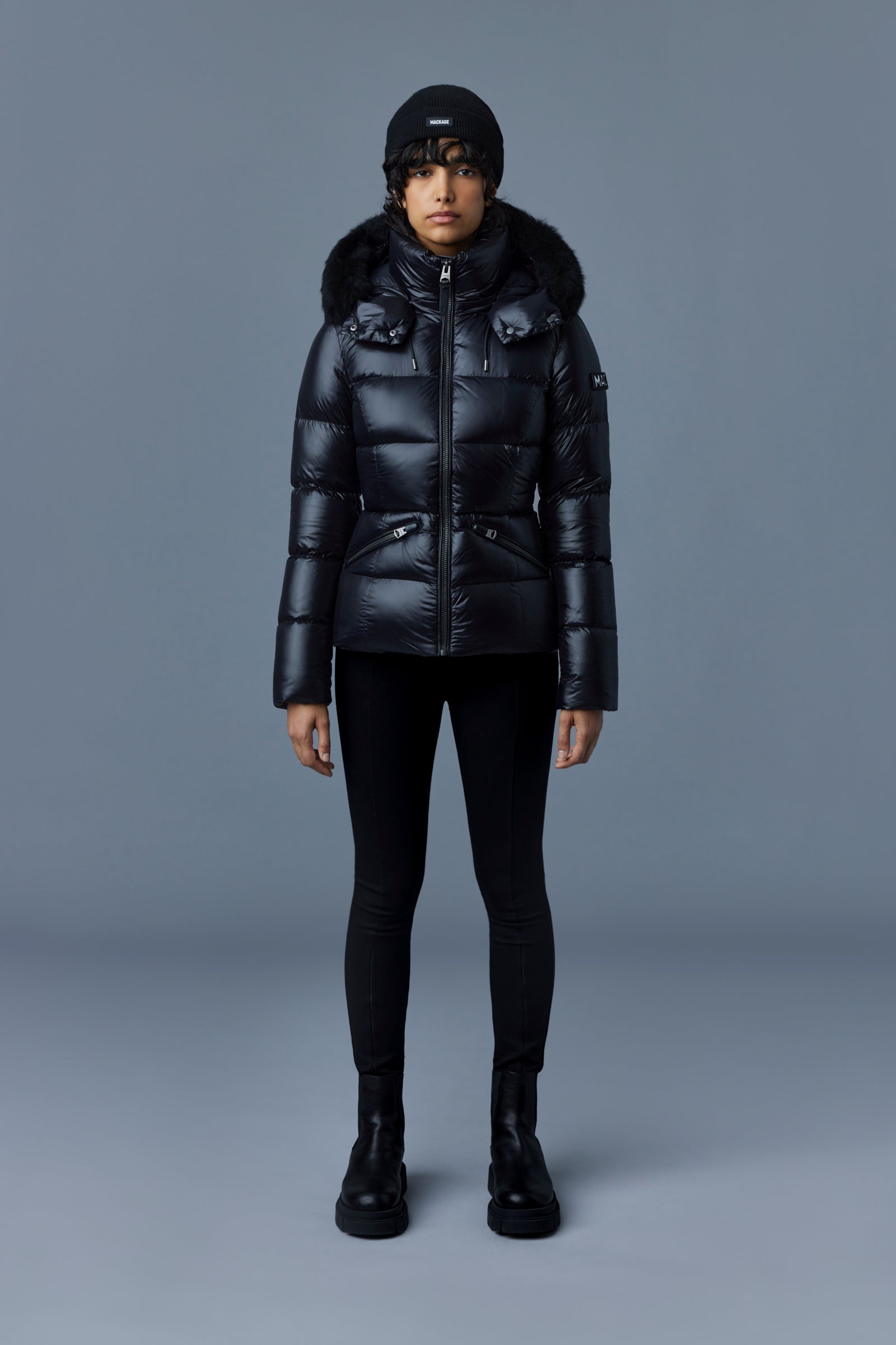 MADALYN lustrous light down jacket with shearling - 2