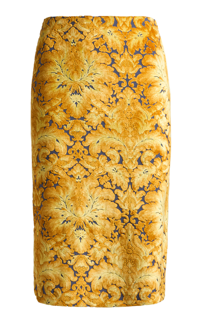 Jersey Midi Pencil Skirt floral 1