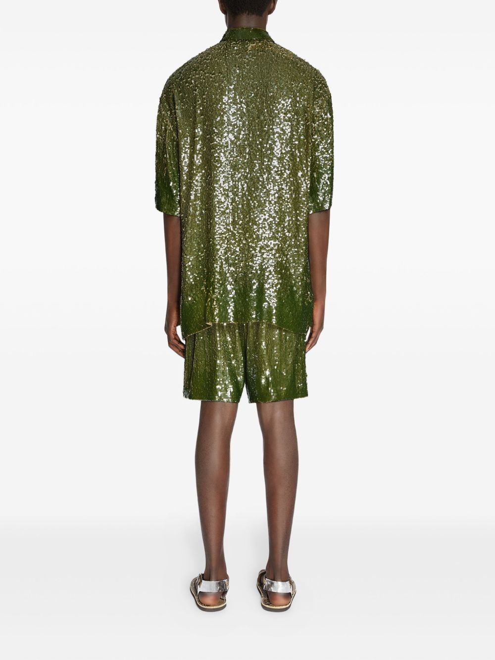 sequin-embellished short-sleeve shirt - 4