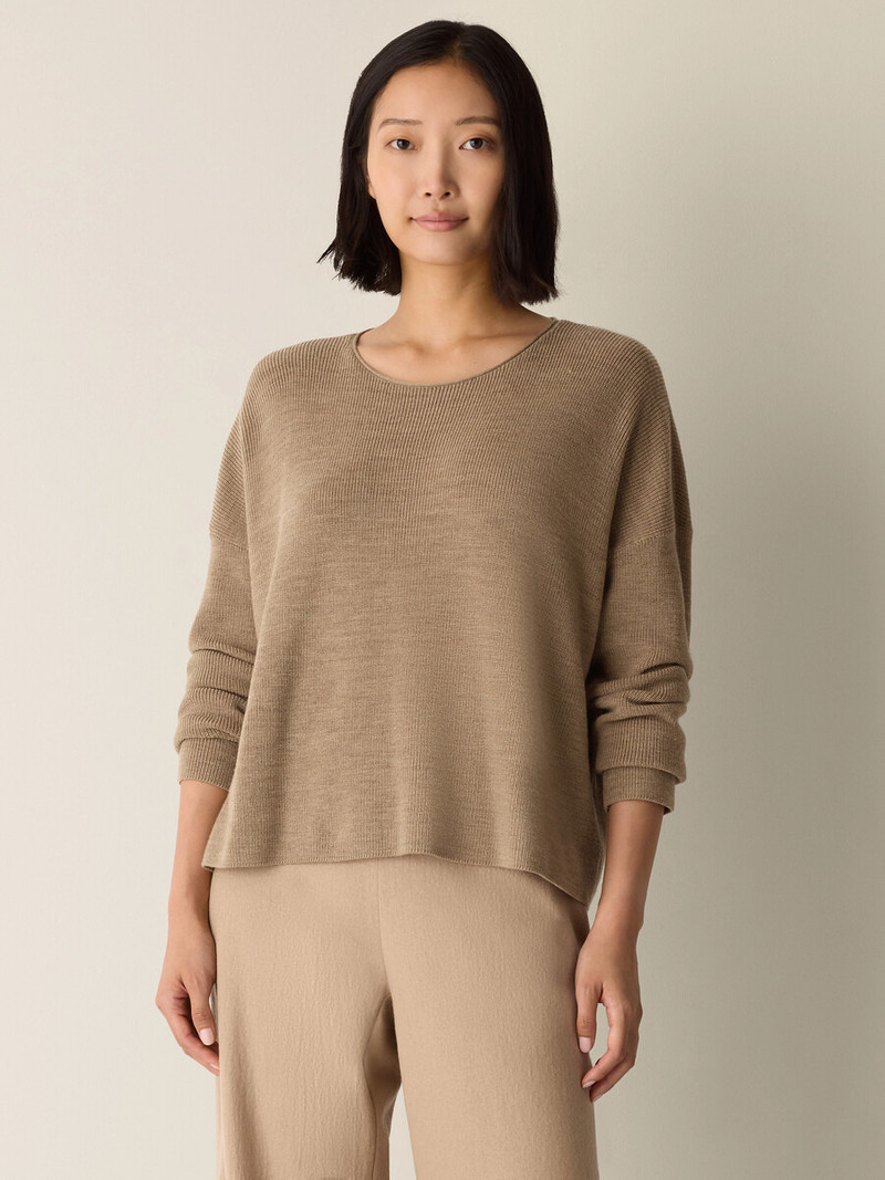 EILEEN FISHER Merino Crew Neck Top in Regenerative Wool outlook