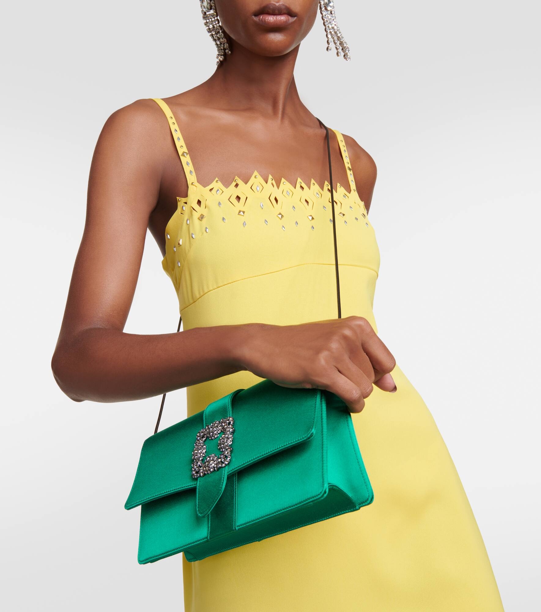 Capri embellished satin clutch - 6