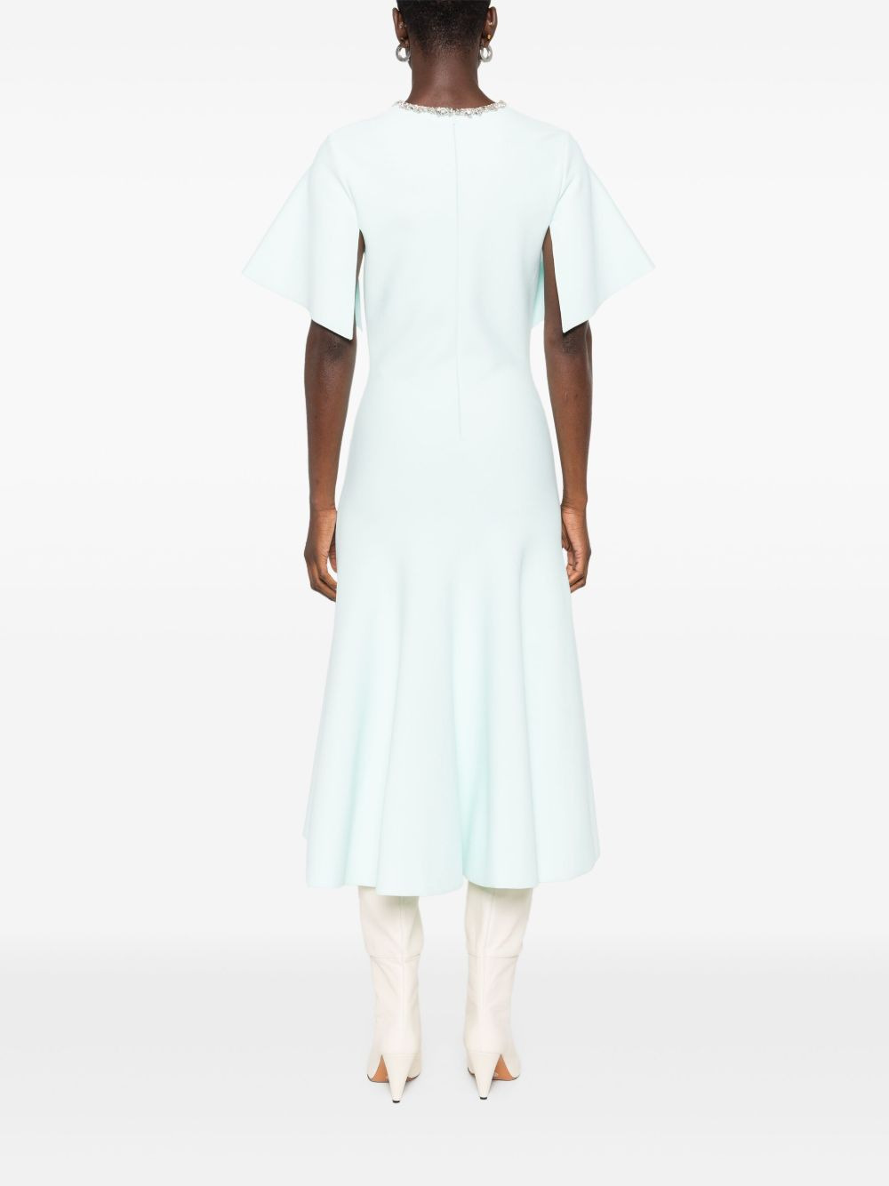 embellished short-sleeve midi dress - 4