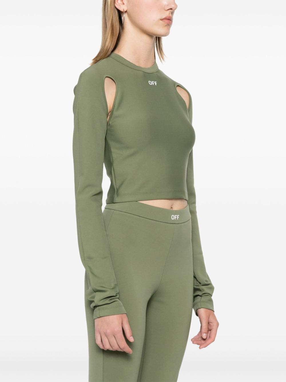 logo-print cropped top - 3