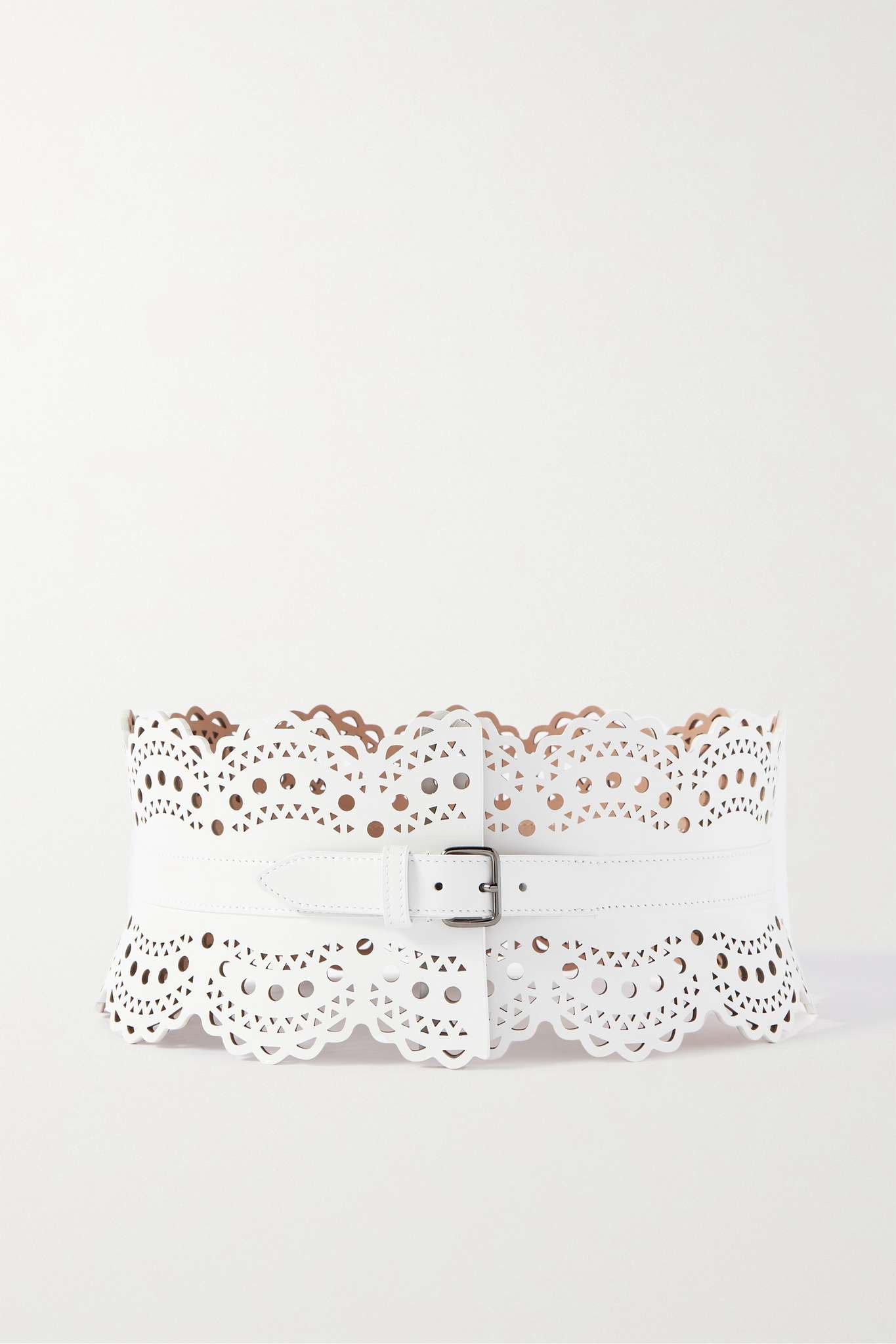 Laser-cut leather waist belt - 1