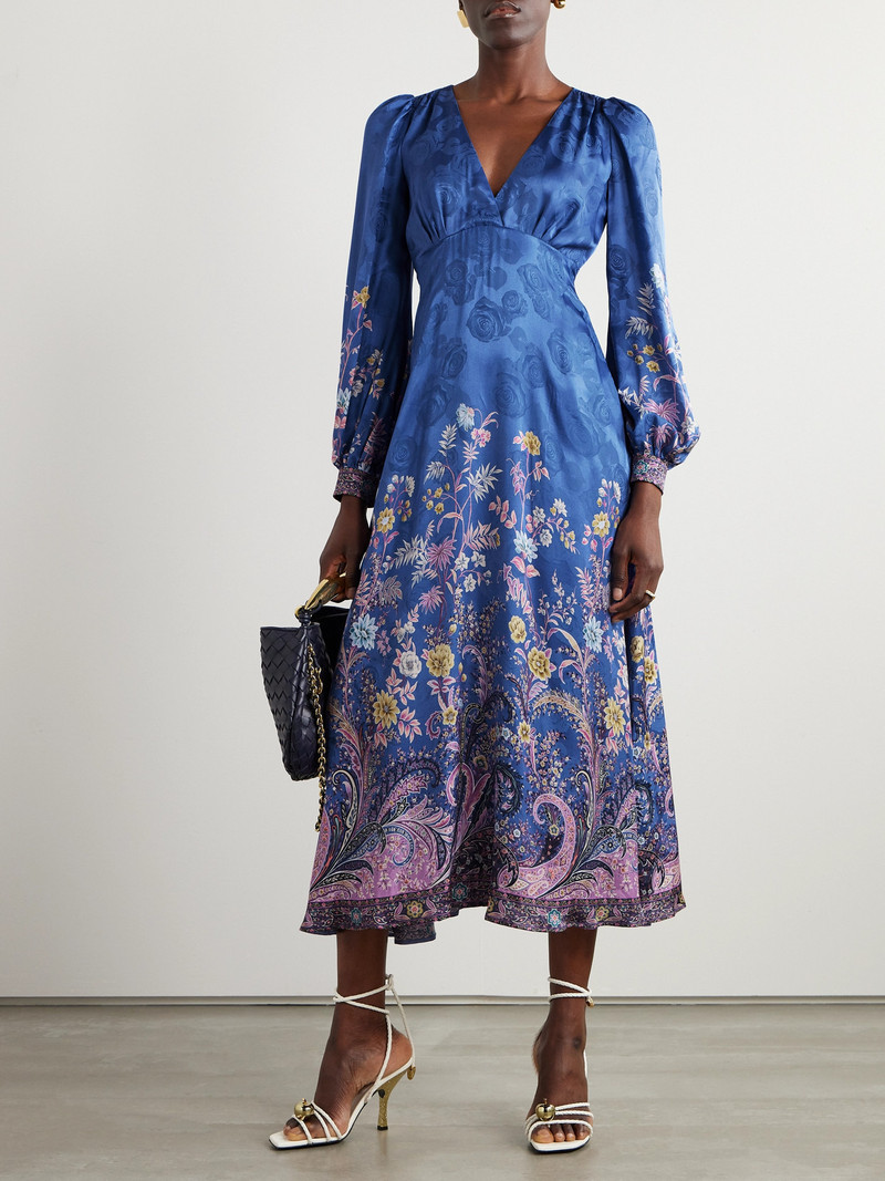 Etro Printed Satin Midi Dress outlook