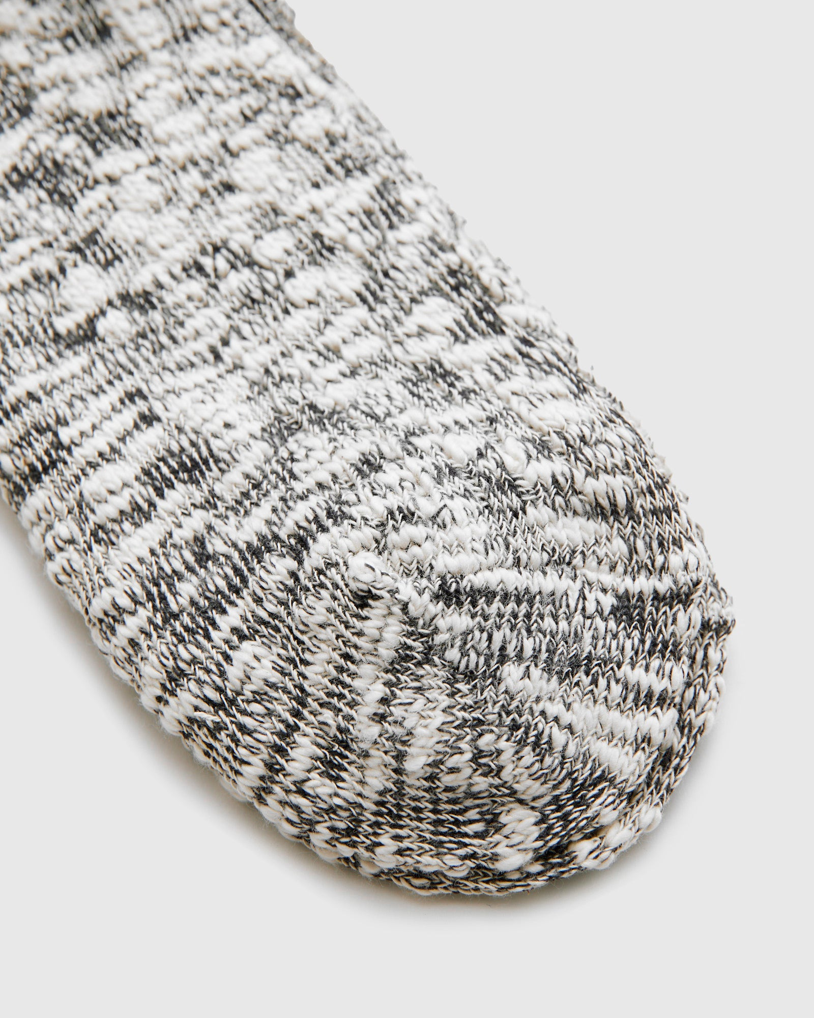 Light Slub Crew Sock in Black - 3
