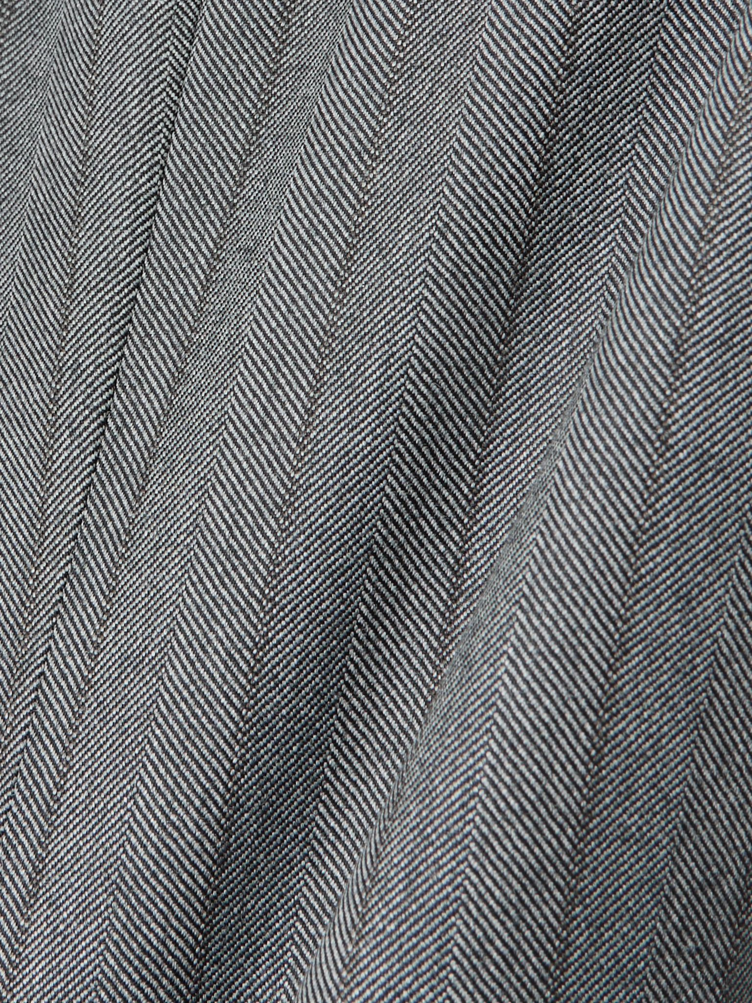 Striped herringbone wool flared pants Gray - 5