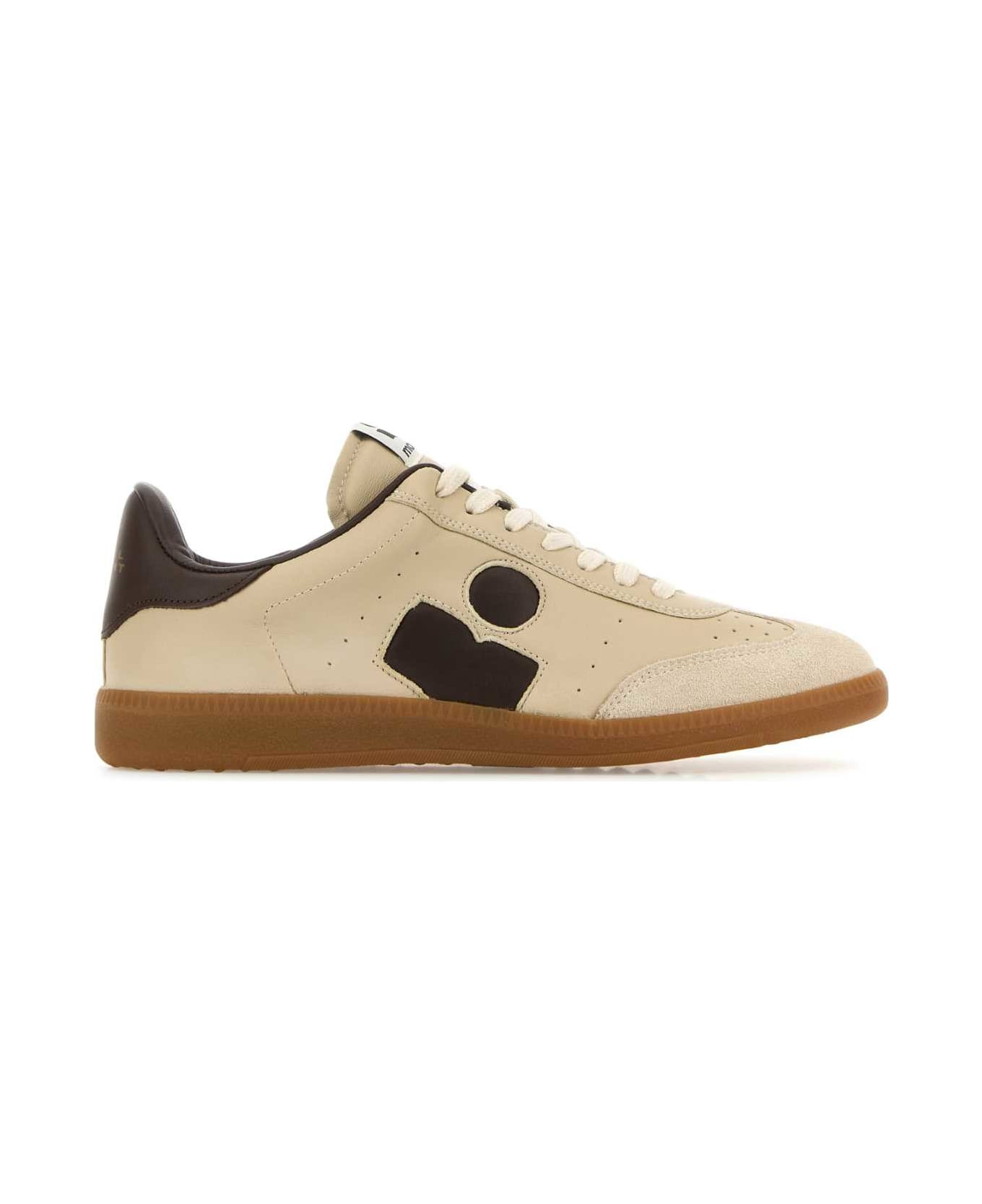 Beige Leather Bryce Sneakers - 1