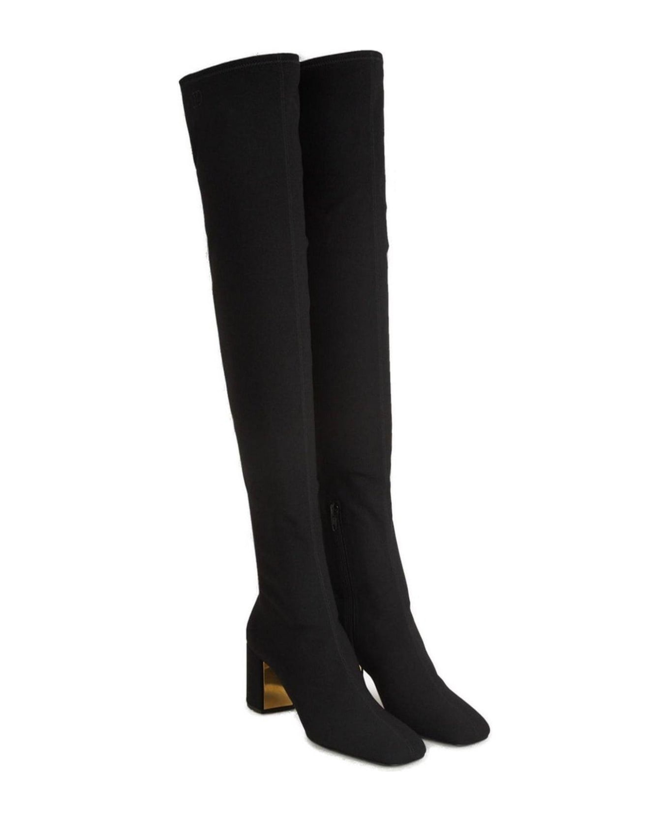 Square Toe Thigh-length Boots - 2