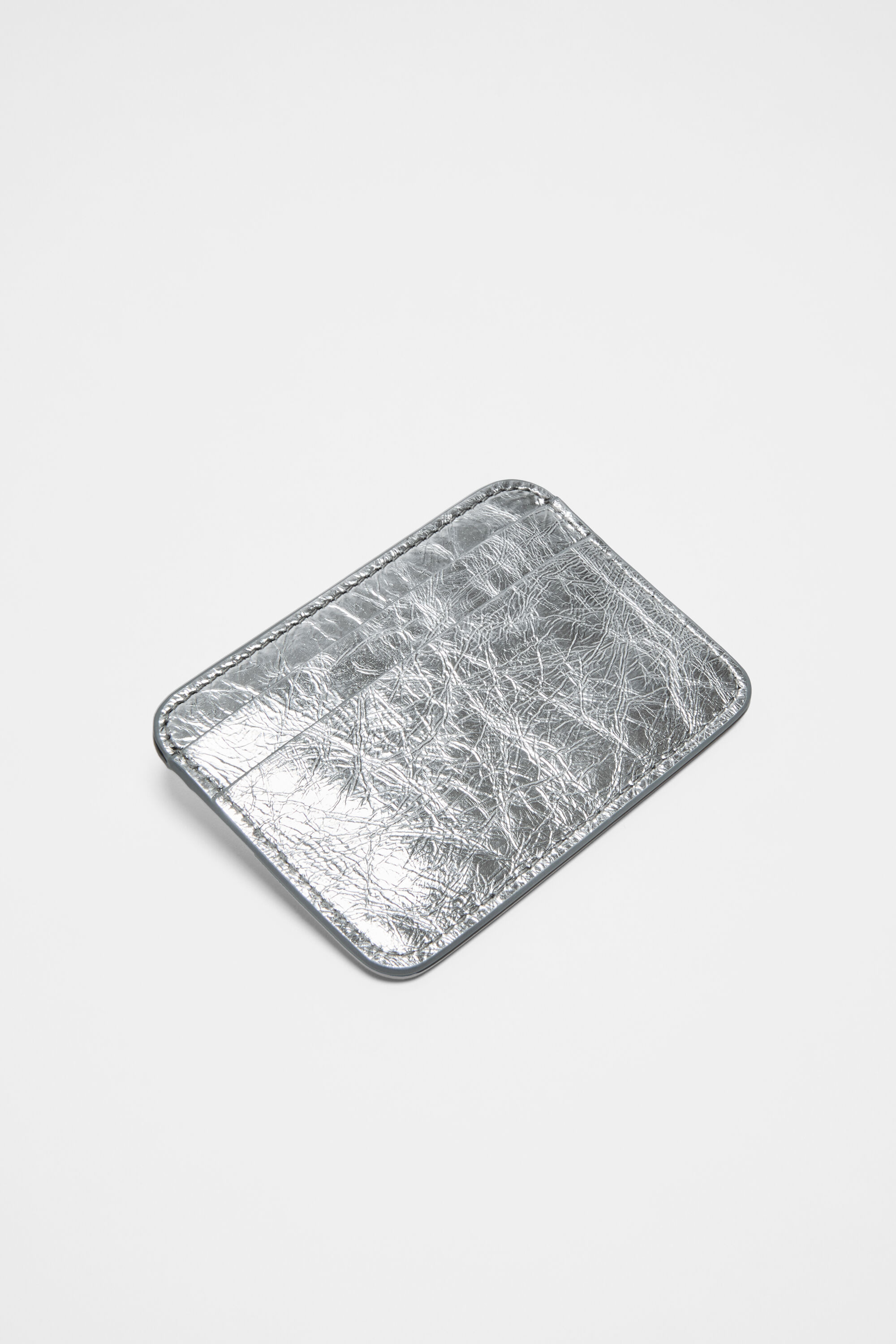 Leather card holder - Silver - 4