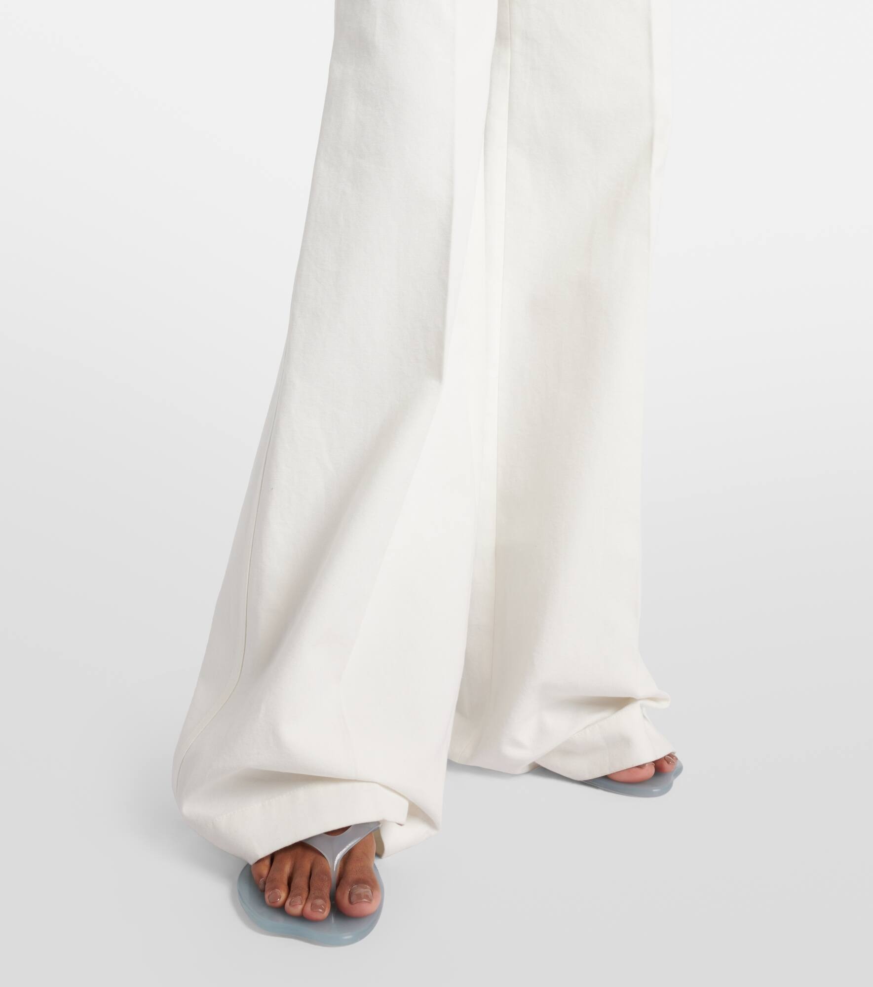 High-rise cotton canvas flared pants - 5