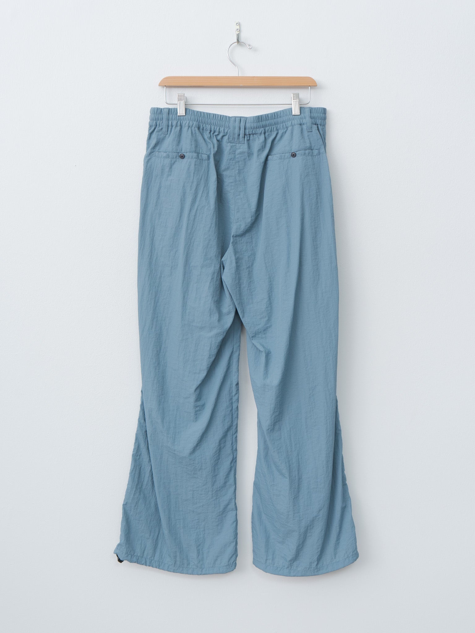 Nylon Pleated Easy Trousers - Fog Blue - 5