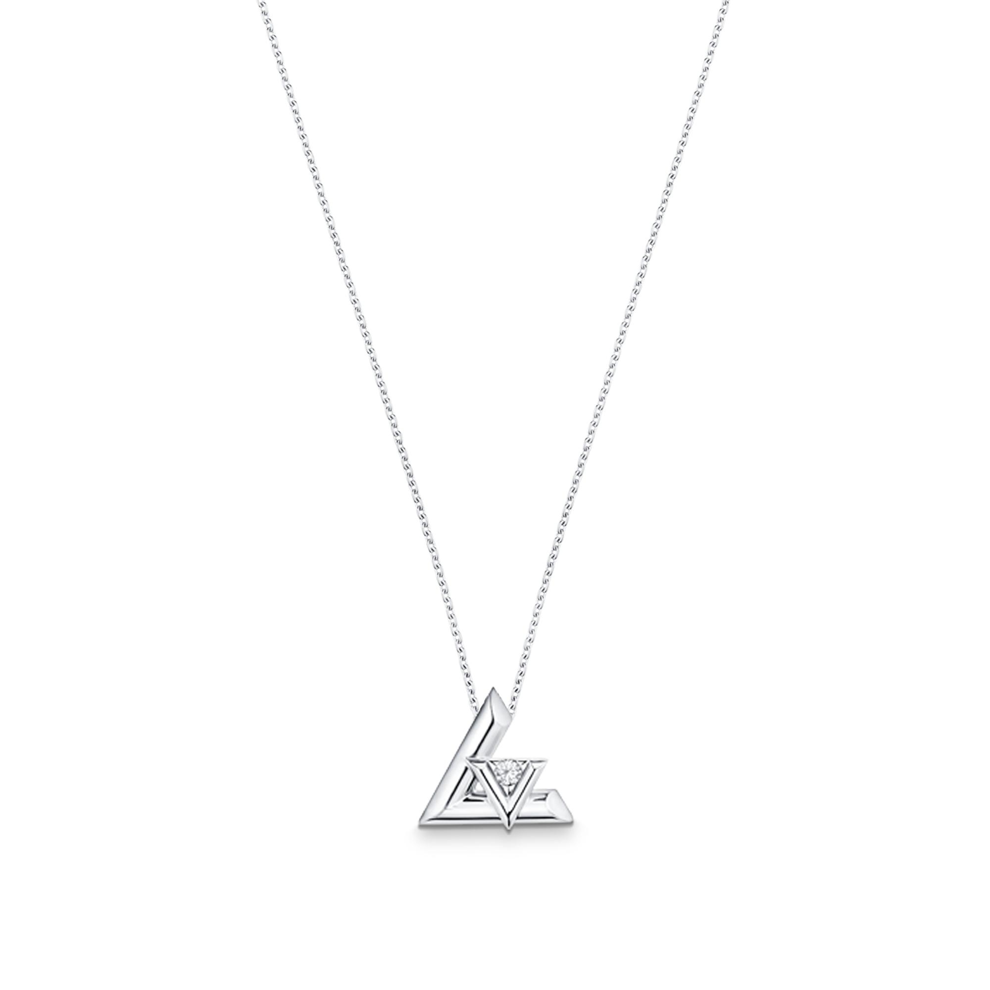 LV Volt One Large Pendant, White Gold And Diamond - 1