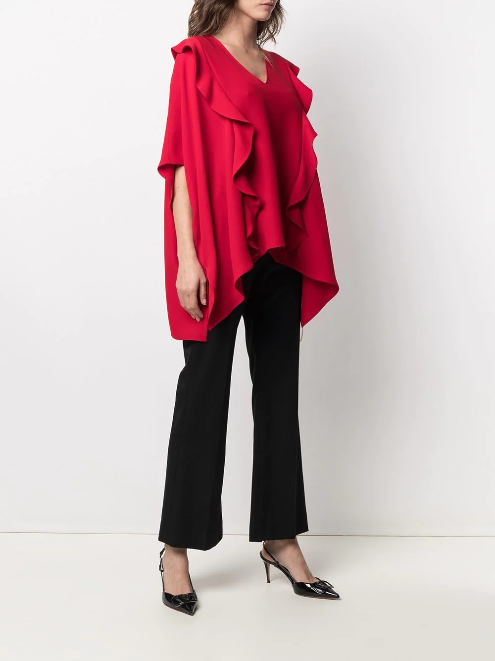 ruffled drape blouse - 3