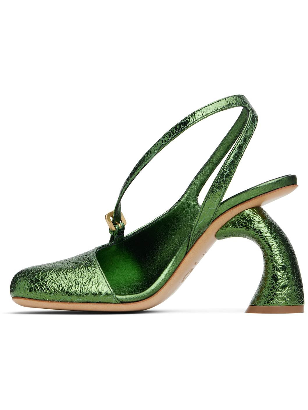 Green Cutout Heels - 3