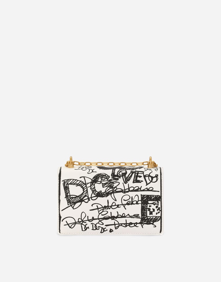 Graffiti-print nappa leather DG girls bag - 4