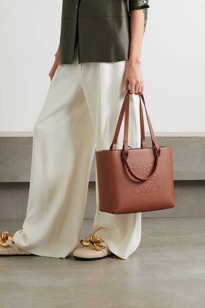 Loewe Anagram small debossed textured-leather tote outlook