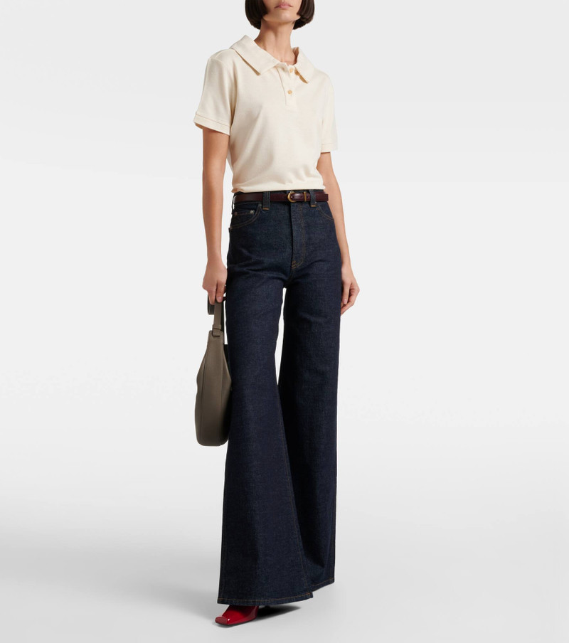 KHAITE Jasna silk polo shirt outlook