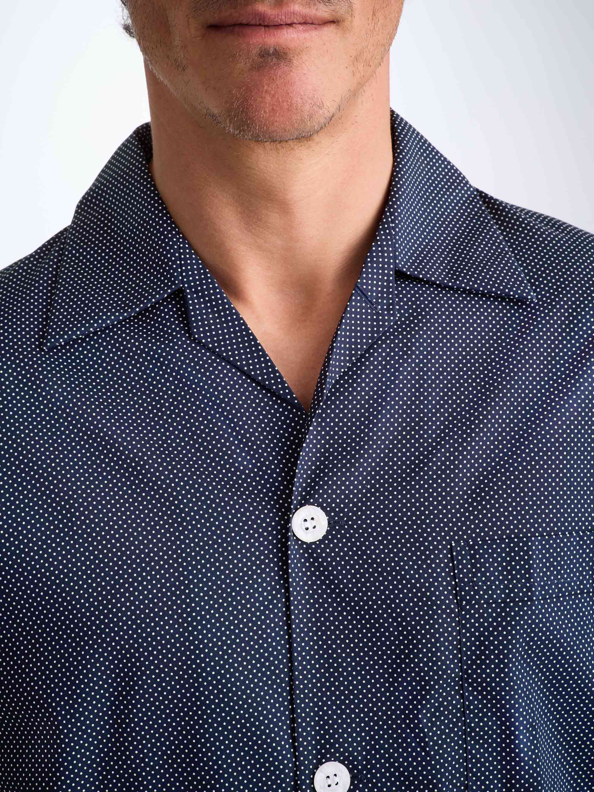 Men's Classic Fit Pyjamas Plaza 21 Cotton Batiste Navy - 5