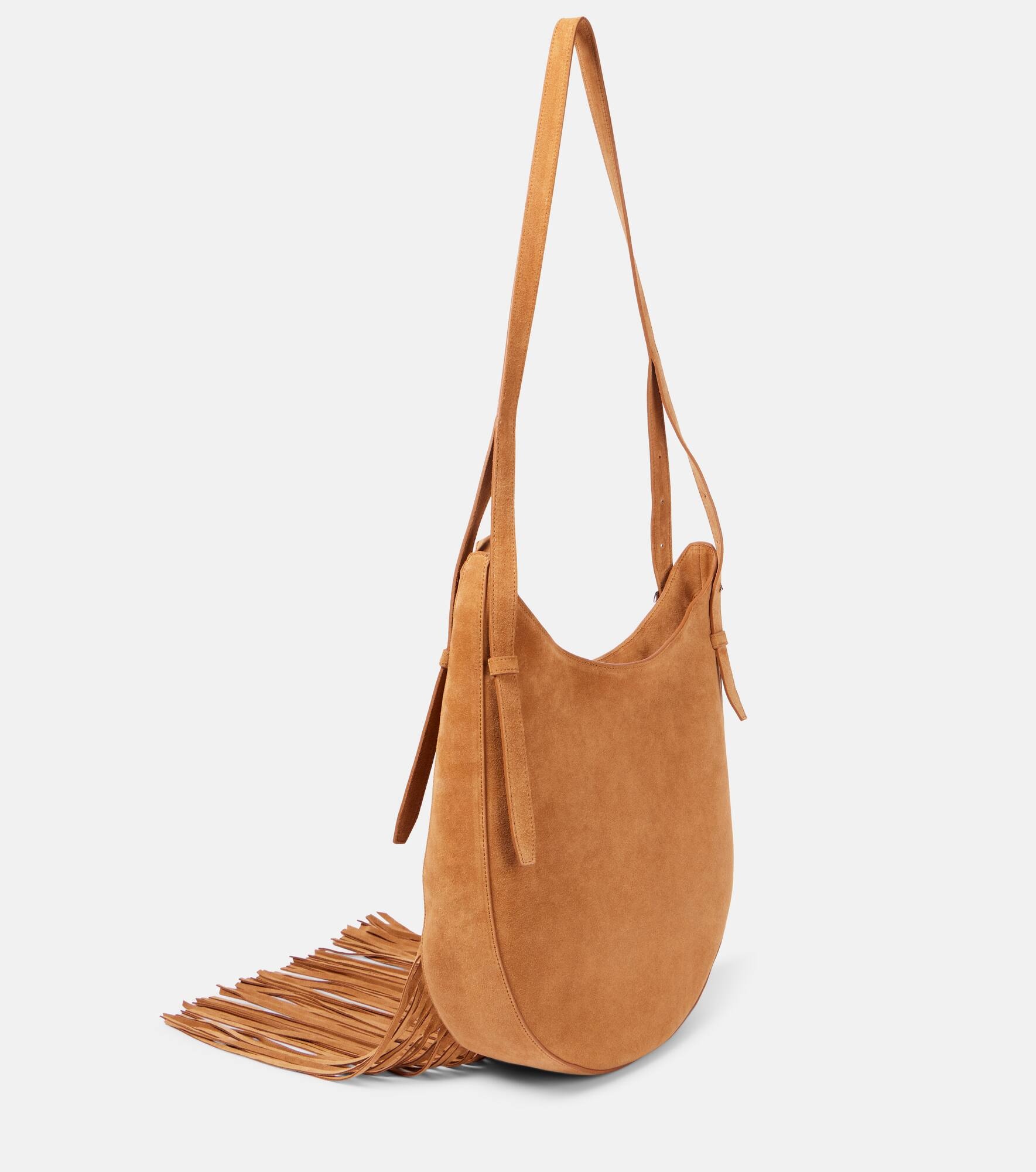 Fringed suede shoulder bag - 4