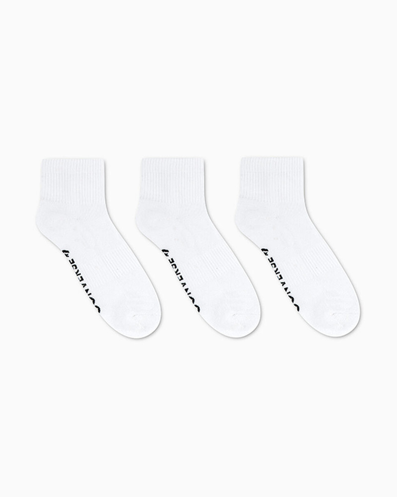 Converse 3-Pack Wordmark Quarter Socks outlook