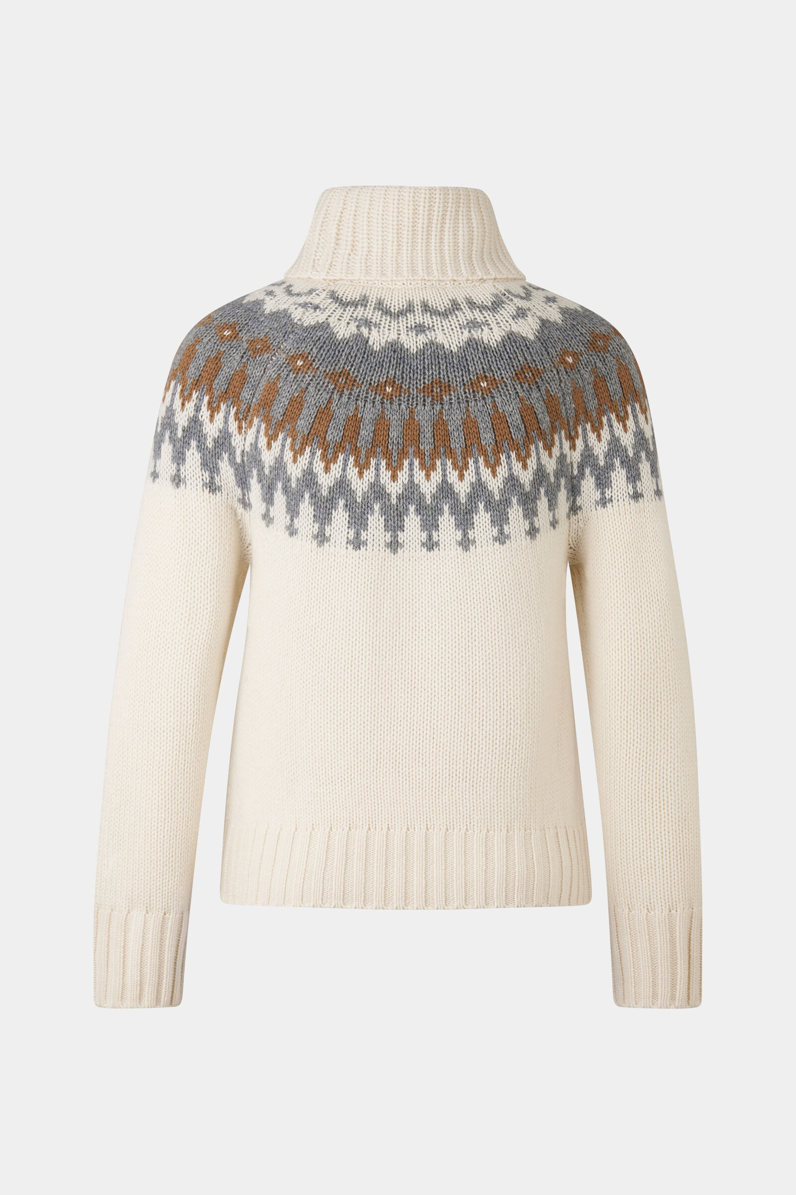 Norwegian pullover Ingrid in Cream/Grey/Hazel - 6